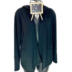 SIMPLY VERA WANG OPEN FRONT HOODIE JACKET MEDIUM PETITE